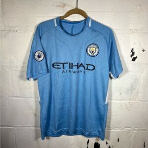 MANCHESTER CITY ENGLAND 2017/2018 HOME FOOTBALL SHIRT JERSEY